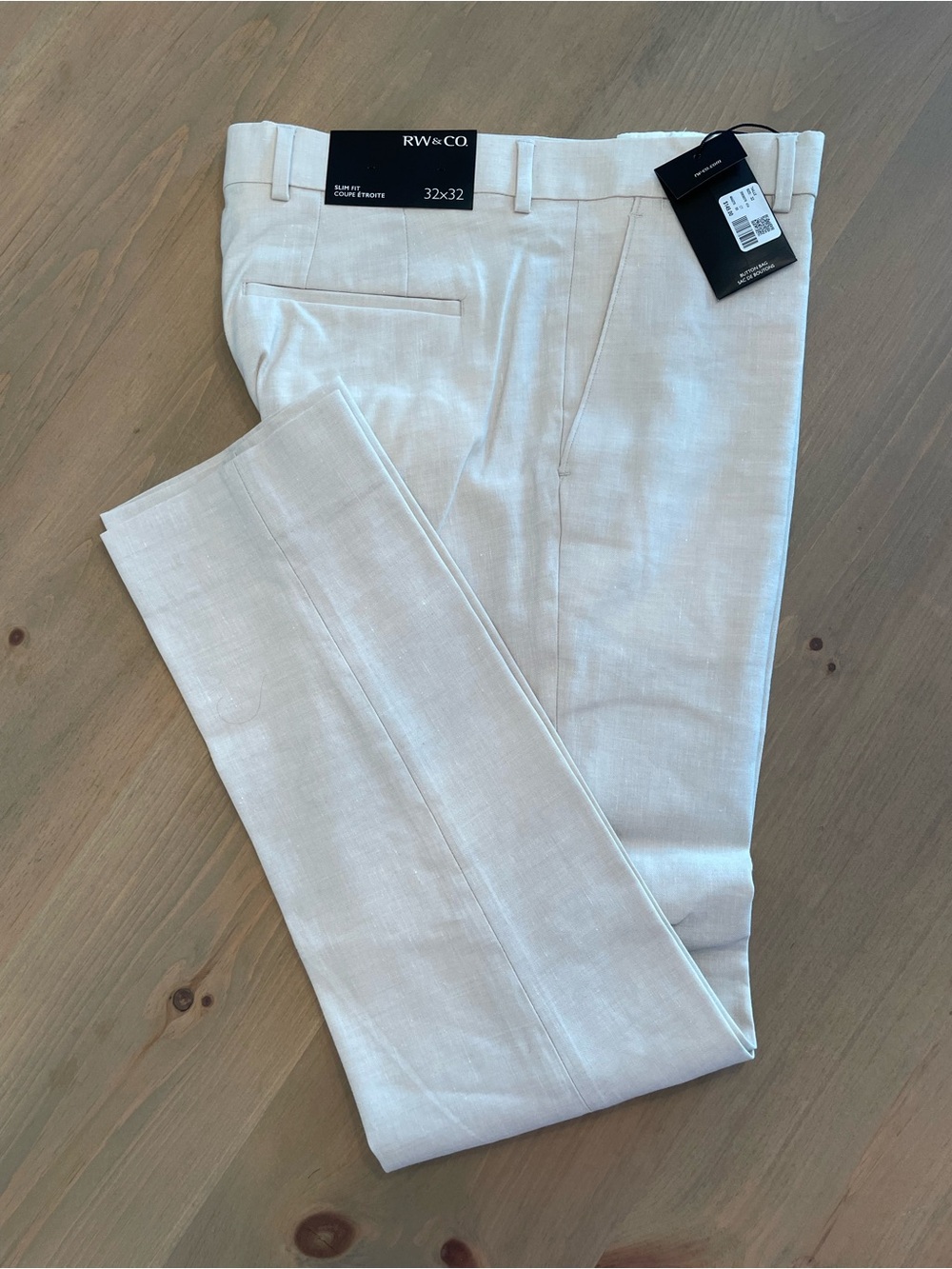 RW&CO. Men’s Cream Dress Pants